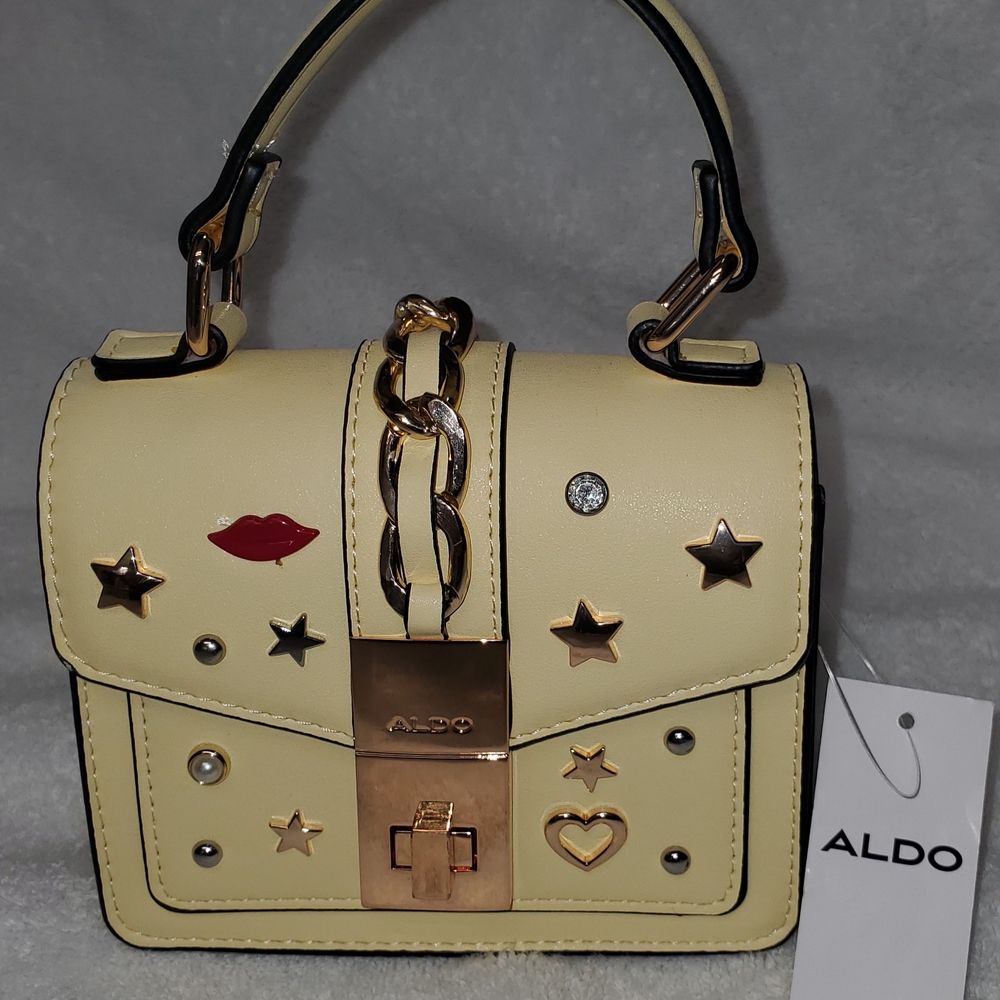 Aldo Cream Mini Bag with Star Accents